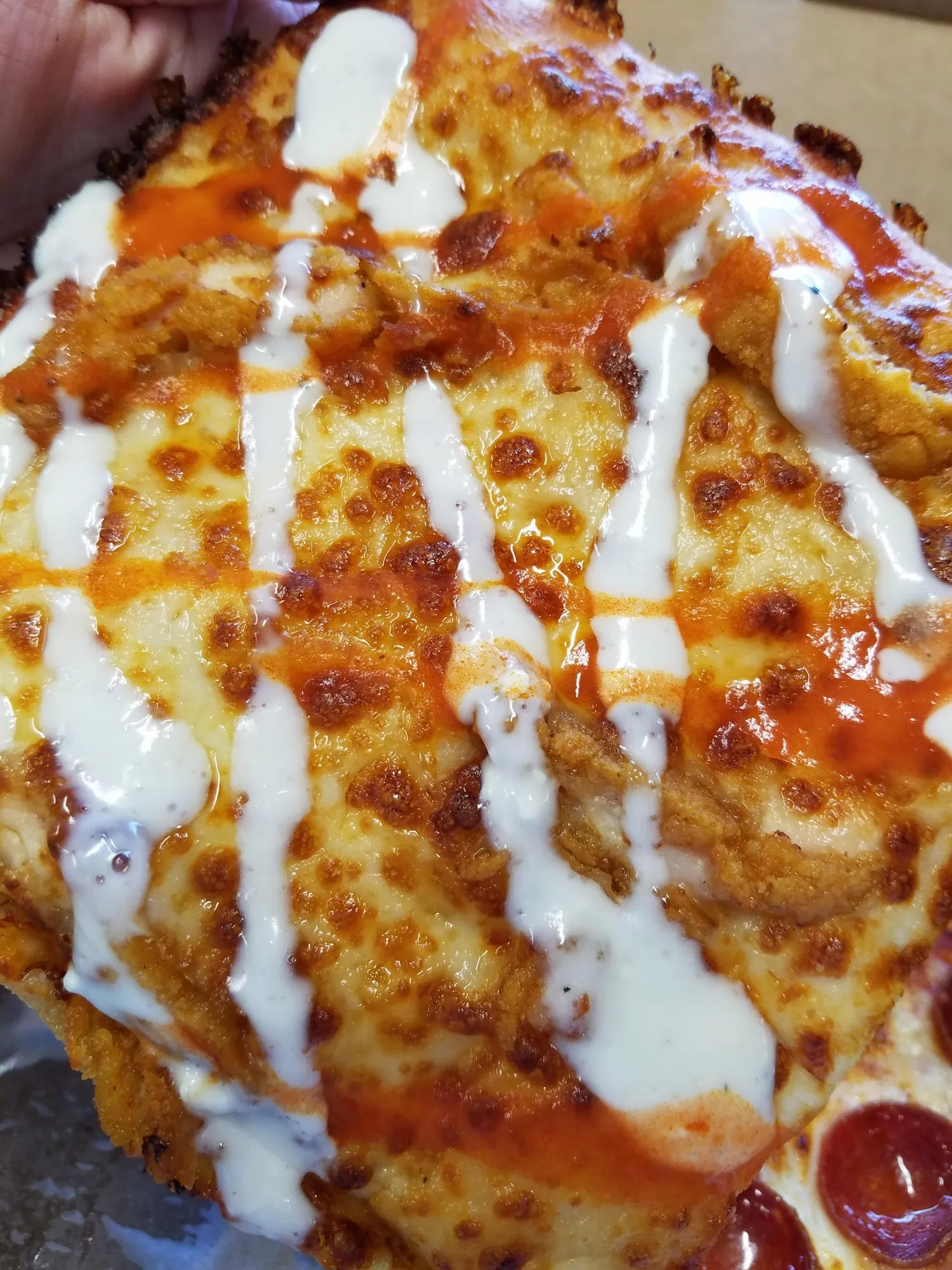 Chicken Finger with a Saucy Drizzle from Franco's Pizza